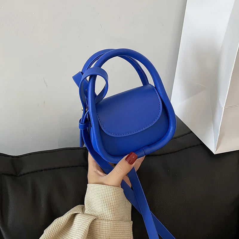 Solid Leather Crossbody Bag for Women Daily Girls Messenger Phone Bag