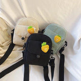 Canvas Mini Crossbody Bag for Women All-match Shoulder Square Bag