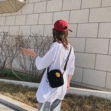 Canvas Mini Crossbody Bag for Women All-match Shoulder Square Bag