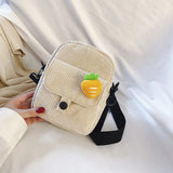 Canvas Mini Crossbody Bag for Women All-match Shoulder Square Bag