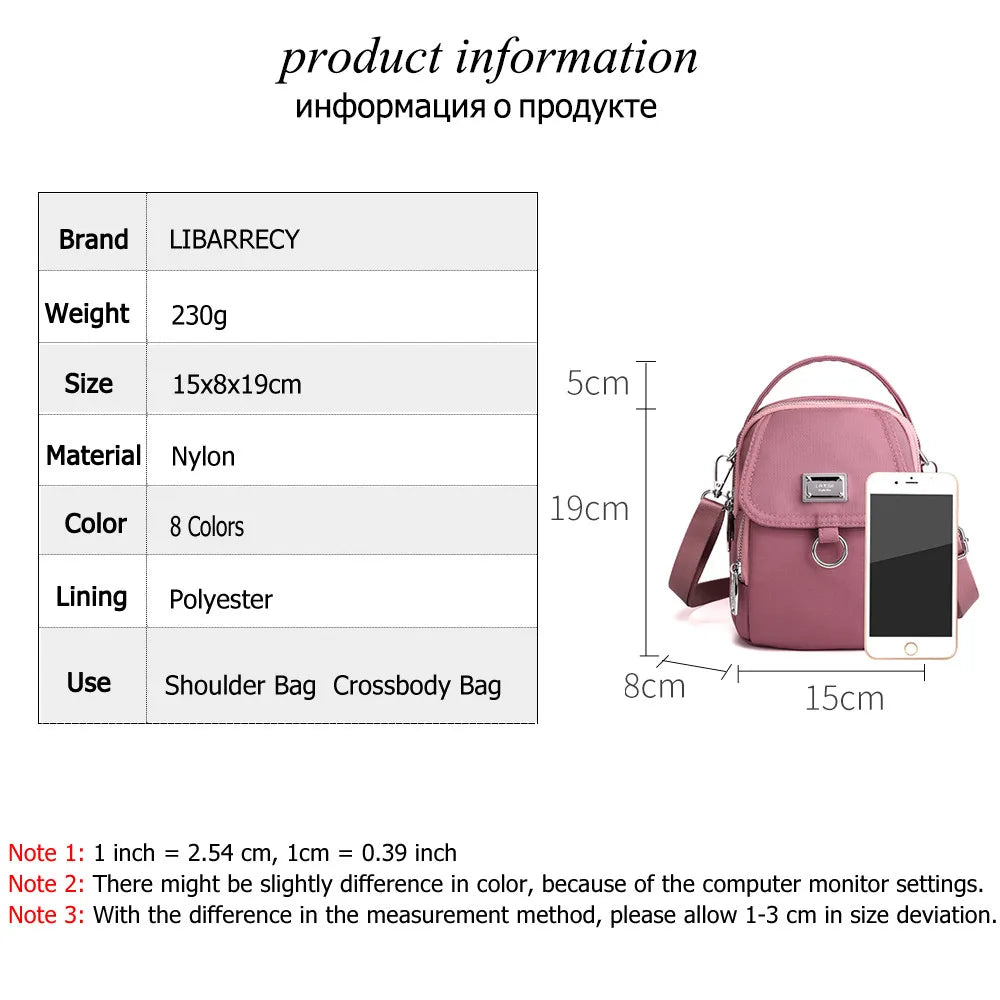 Casual High Nylon Ladies Shoulder Bag Solid Women Messenger Bags Sac Femme
