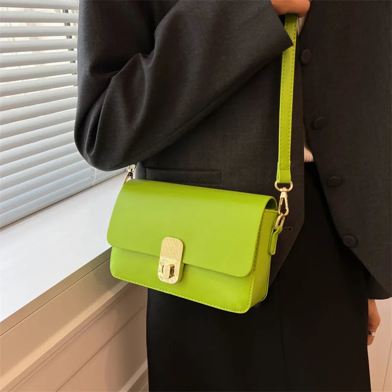 Hot Pink Leather Shoulder Bag for Women High Side Crossbody Phone Purse