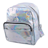 Silver Laser Backpack for Women Girls School Bag