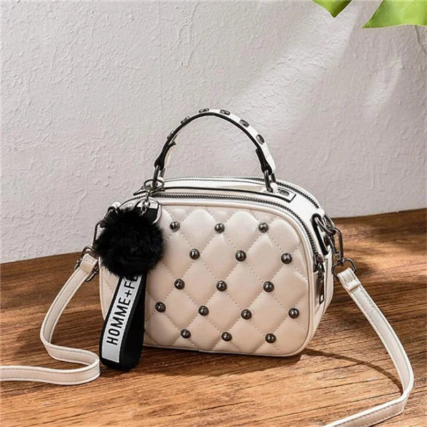 Mini PU Leather Crossbody Bag For Women Hair ball Shoulder Messenger Bag