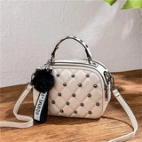Mini PU Leather Crossbody Bag For Women Hair ball Shoulder Messenger Bag