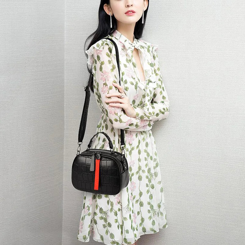 Mini PU Leather Crossbody Bag For Women Hair ball Shoulder Messenger Bag