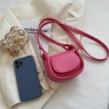 Mini PU Leather Women's Shoulder Saddle Bag Small Messenger Bag