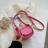 Mini PU Leather Women's Shoulder Saddle Bag Small Messenger Bag