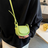 Mini PU Leather Women's Shoulder Saddle Bag Small Messenger Bag