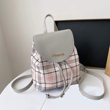 Mini Plaid Backpack Women's Faux Leather Bag
