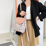 Mini Plaid Backpack Women's Faux Leather Bag