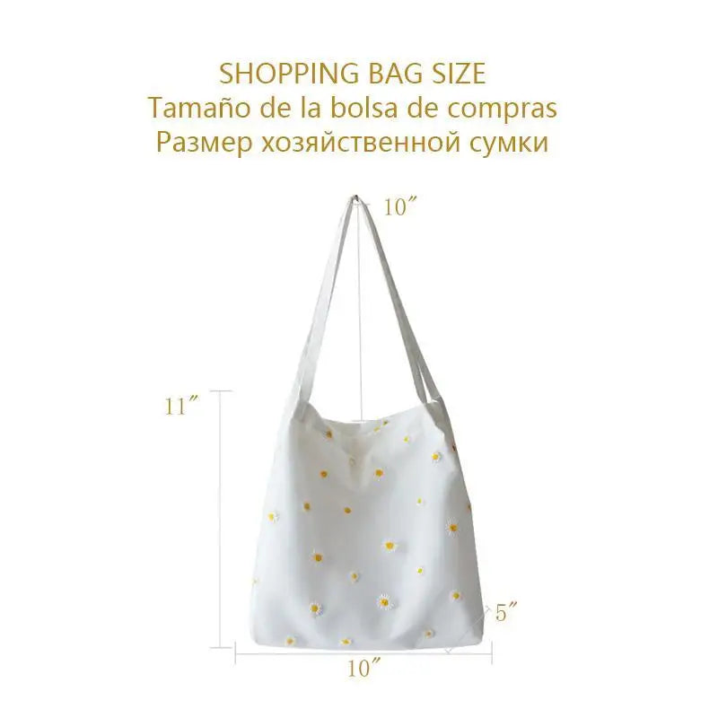 Embroidered Mini Shoulder Bag with Daisies