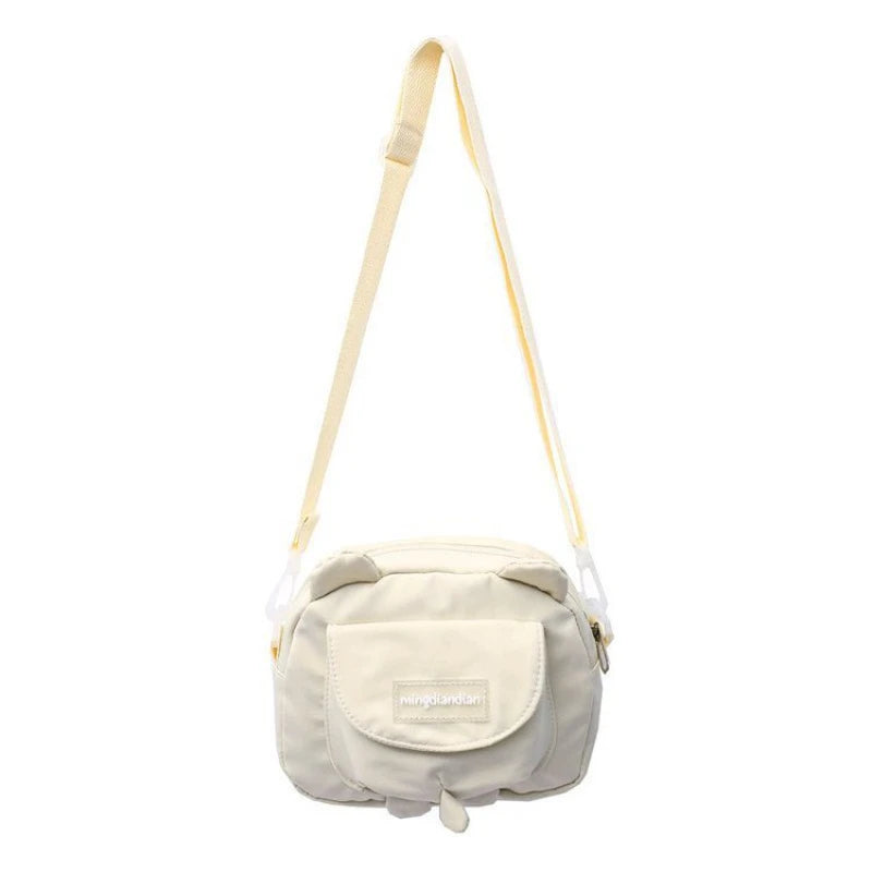 Mini Bear Ears Messenger Bag Small Crossbody Nylon Handbag for Women