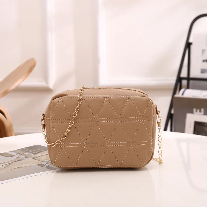 Embroidery Square Female Shoulder Bag Chain Ladies Crossbody