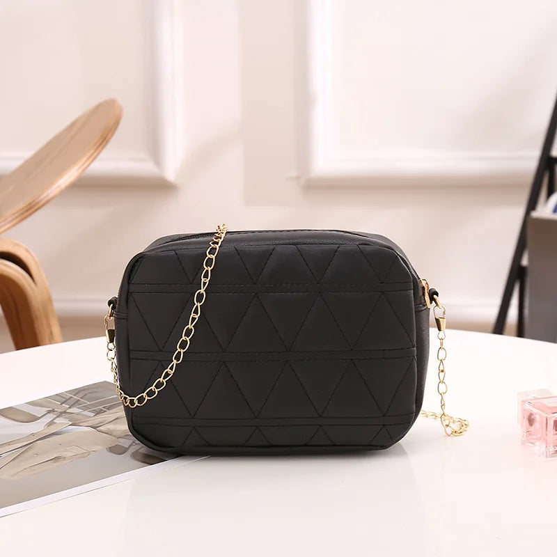 Embroidery Square Female Shoulder Bag Chain Ladies Crossbody