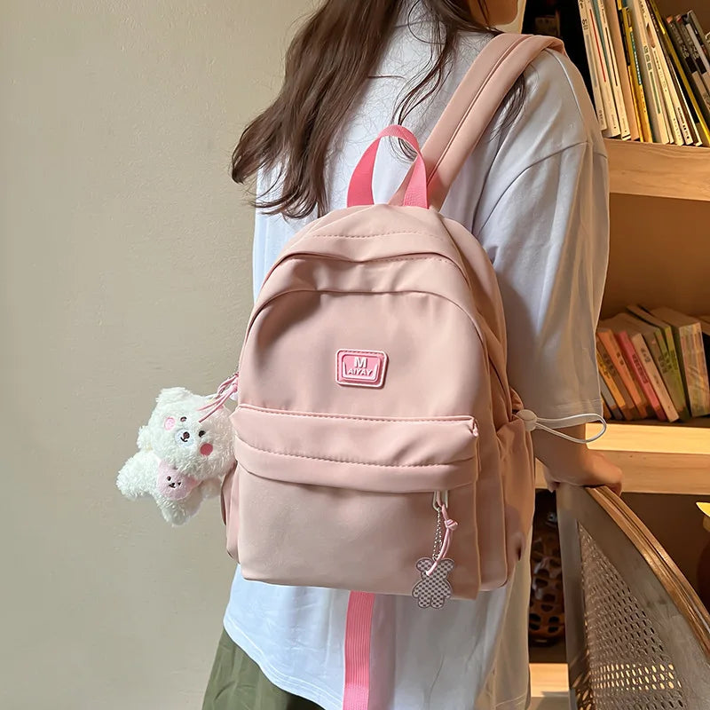 Mini Women's Backpack Small Girls' School Bag Waterproof Nylon Japanese Casual