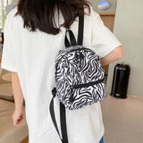 Printed Nylon Women's Mini Backpack School Bag for Girls