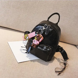 Cute Bear Pendant Shoulder Bag for Students Y359