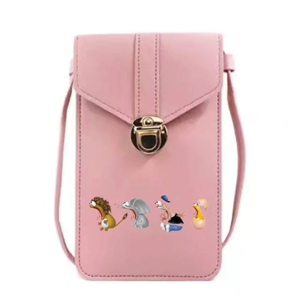 Cartoon Print Leather Mobile Phone Bag Wallet