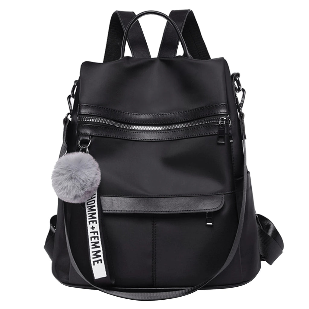 Hair Ball Pendant Shoulder Bag Women Backpack