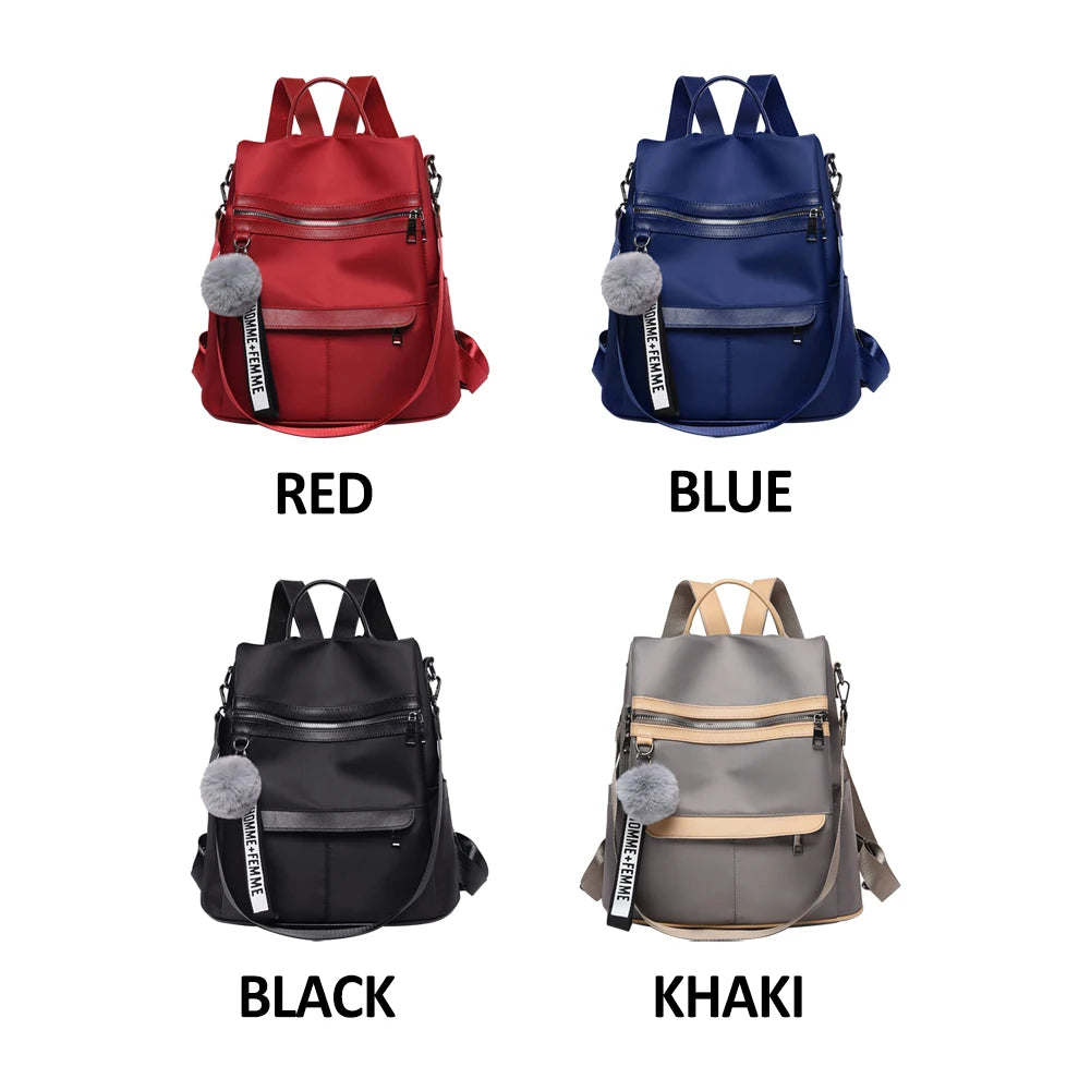 Hair Ball Pendant Shoulder Bag Women Backpack
