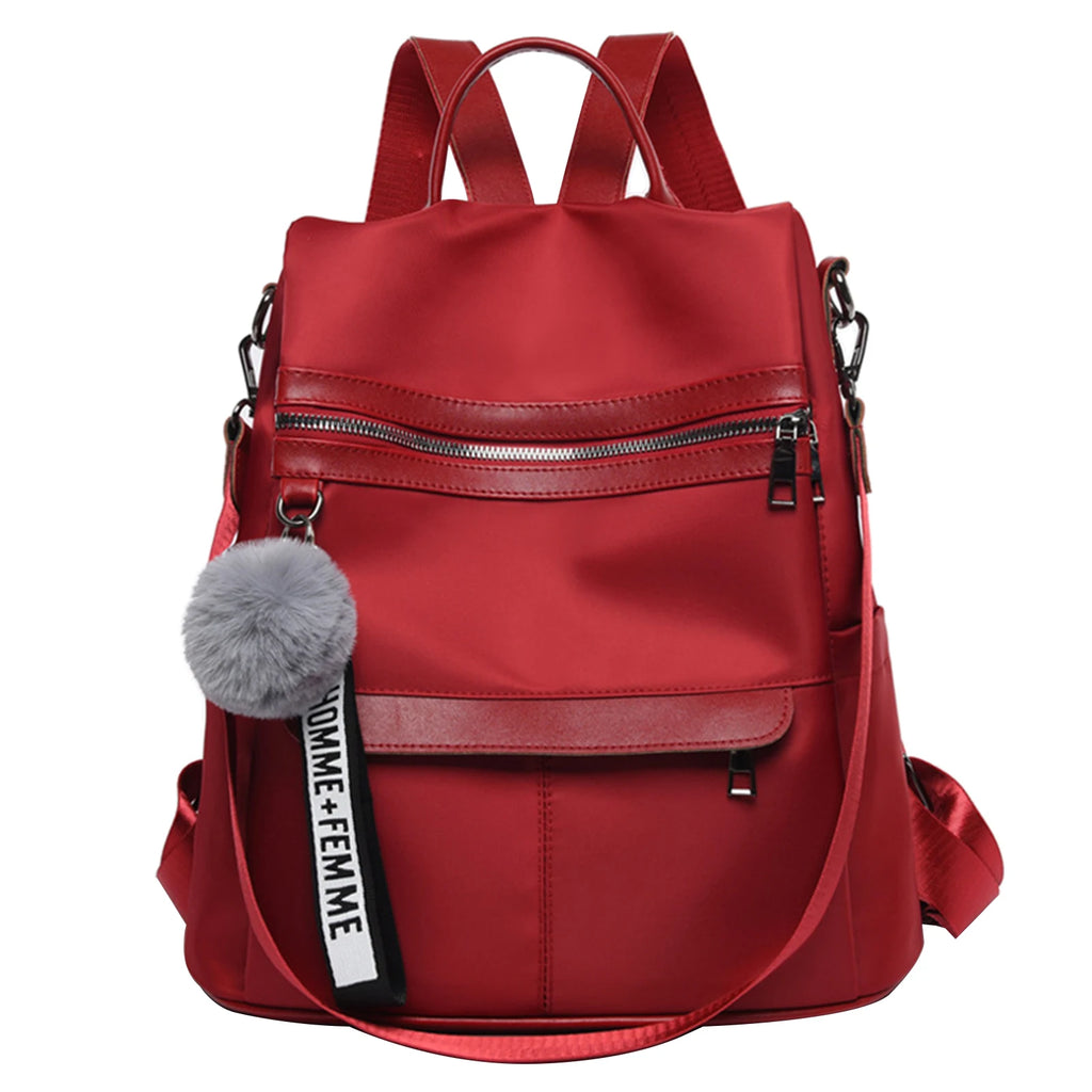 Hair Ball Pendant Shoulder Bag Women Backpack