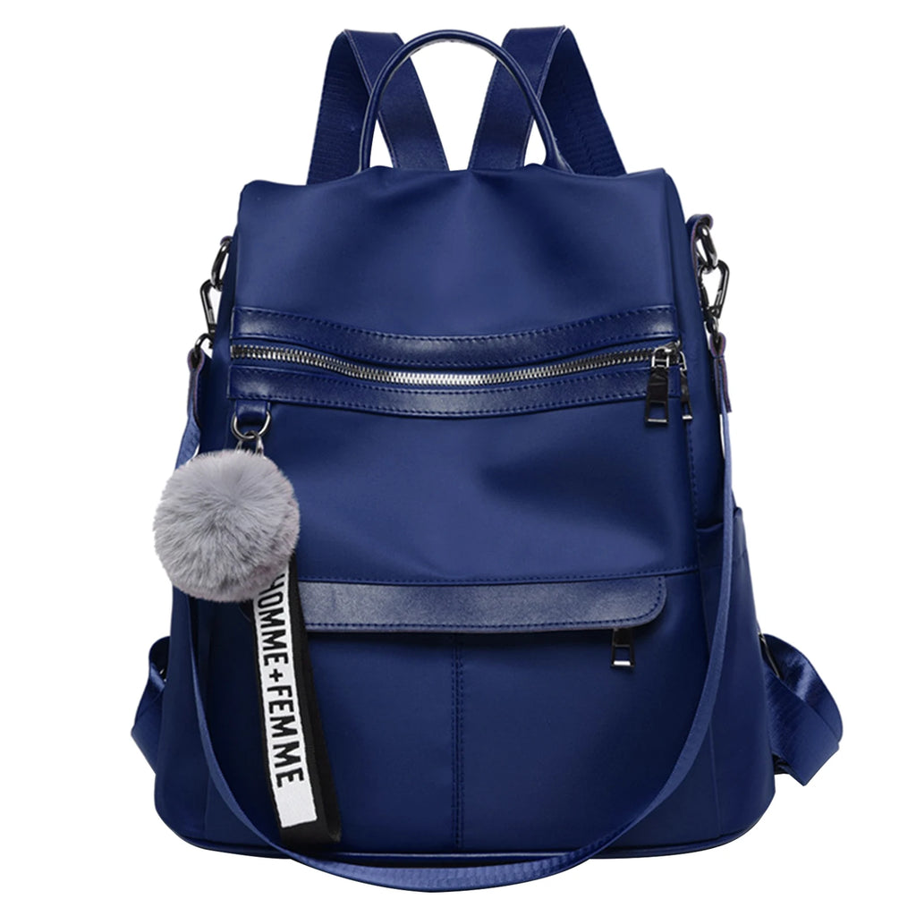 Hair Ball Pendant Shoulder Bag Women Backpack