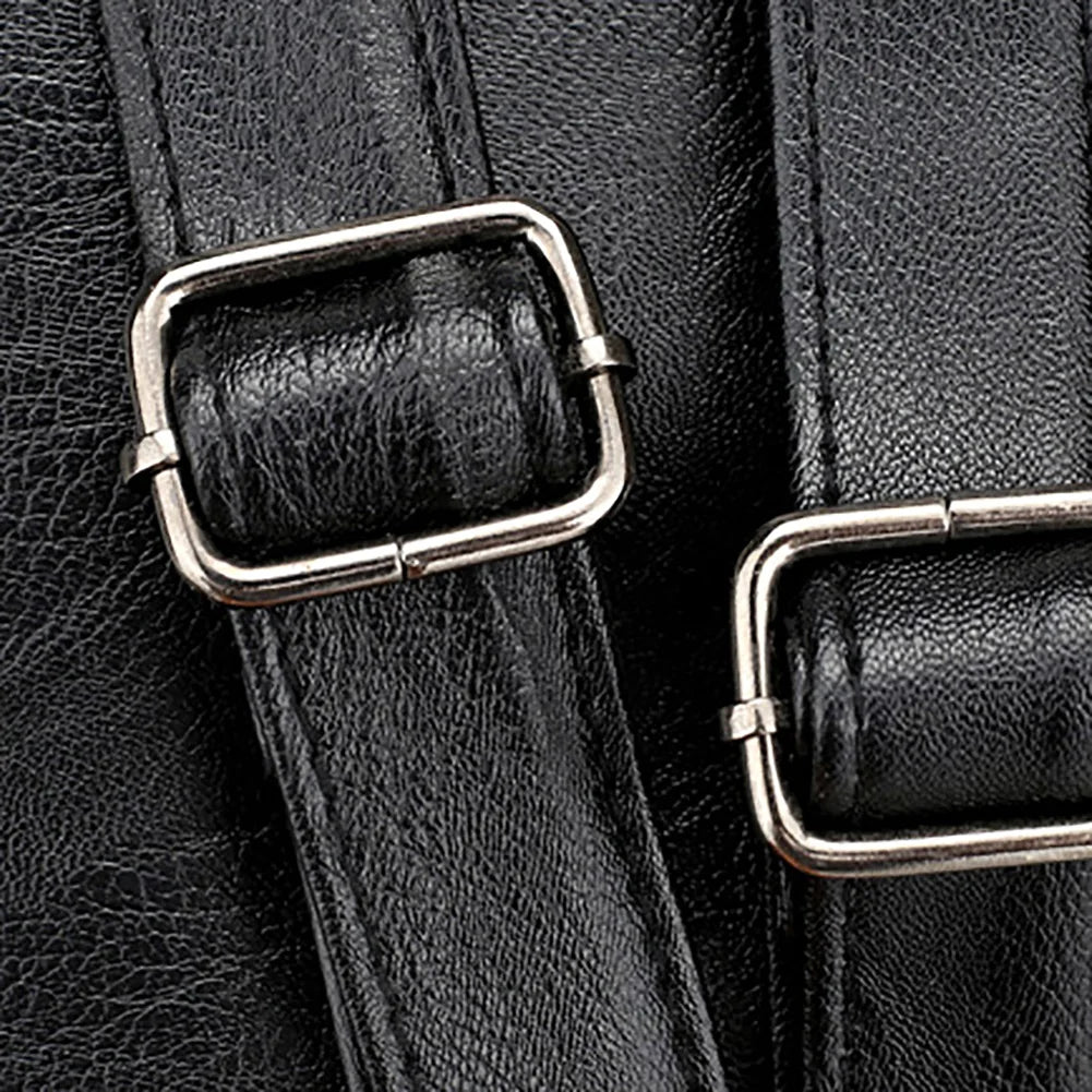 Faux Leather Large Capacity Travel Backpack for Women