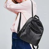 Faux Leather Large Capacity Travel Backpack for Women