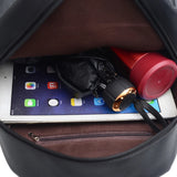 Faux Leather Large Capacity Travel Backpack for Women