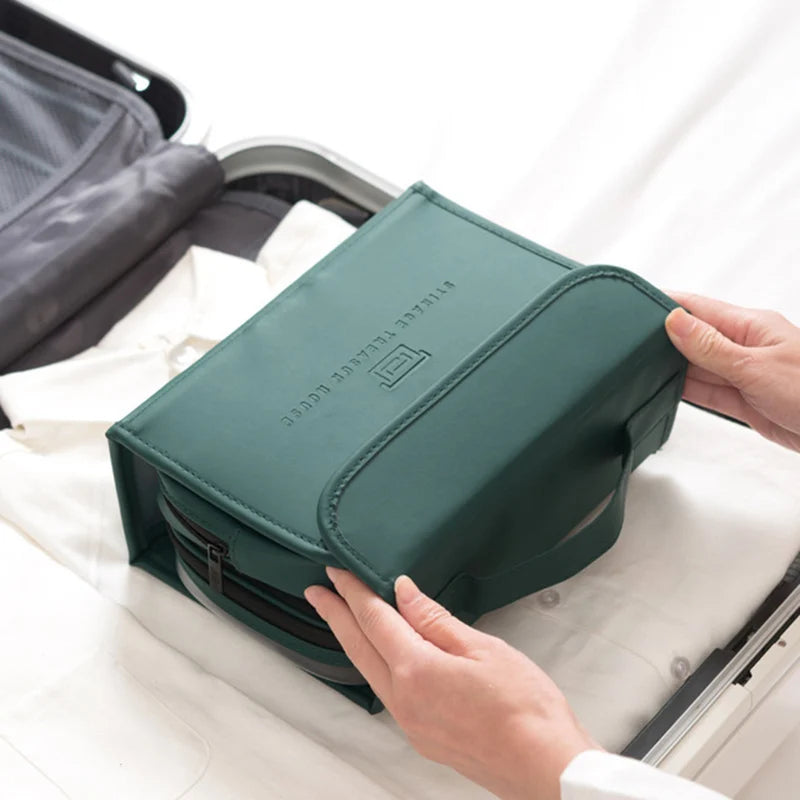Modern Minimalist Matt PU Folding Wash Bag Travel Portable Storage