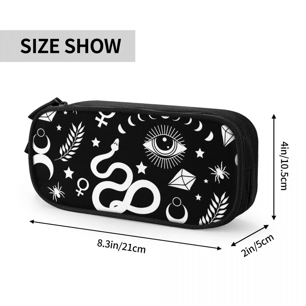 Witch Occult Symbols Pen Box Anime Zipper Pen Bag Child Stationery Bag Gift