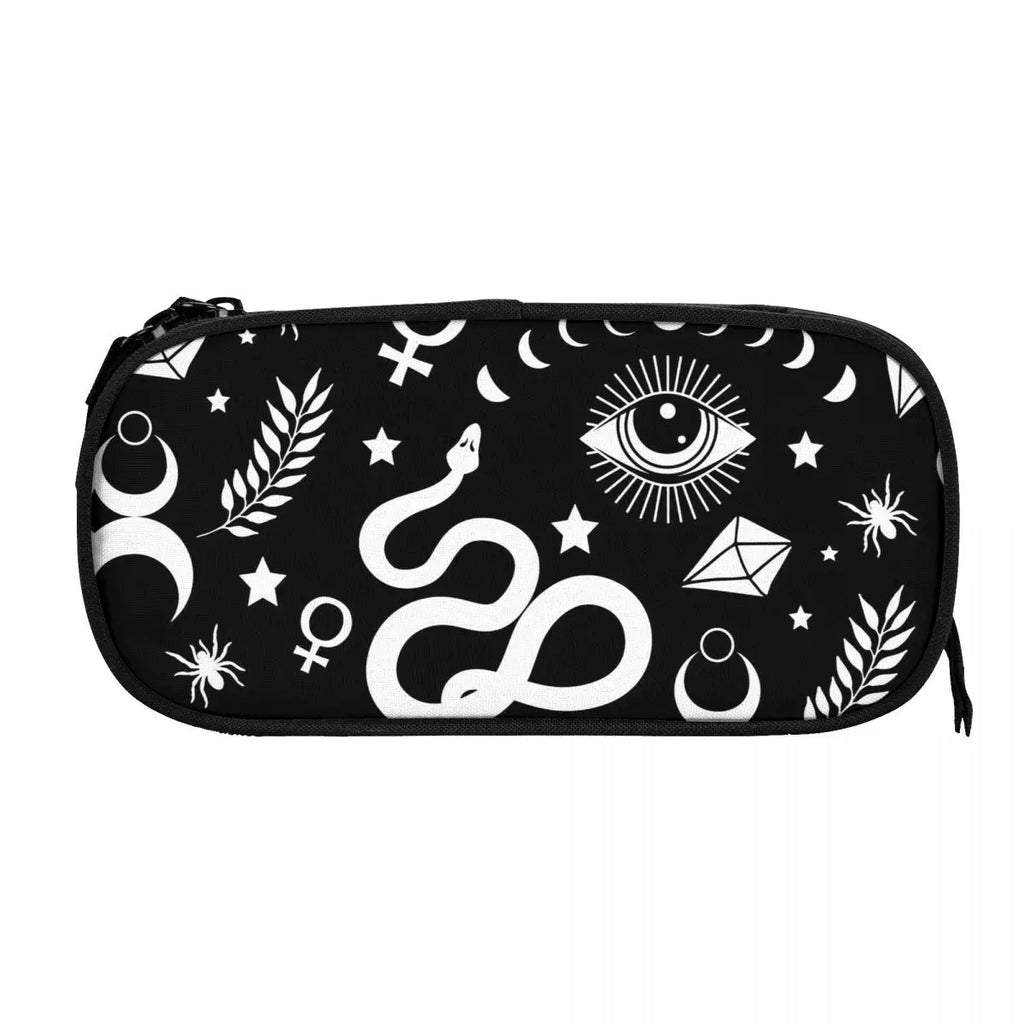 Witch Occult Symbols Pen Box Anime Zipper Pen Bag Child Stationery Bag Gift