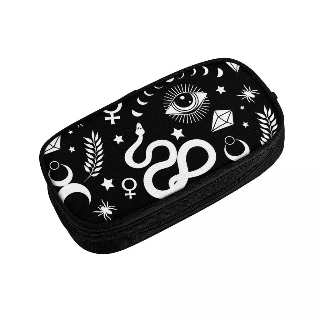 Witch Occult Symbols Pen Box Anime Zipper Pen Bag Child Stationery Bag Gift
