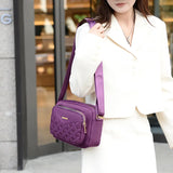 Mommy Bag Embroidered Thread Lingge Shoulder Handbag