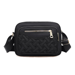 Mommy Bag Embroidered Thread Lingge Shoulder Handbag