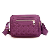 Mommy Bag Embroidered Thread Lingge Shoulder Handbag