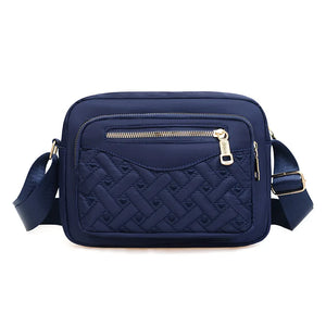 Mommy Bag Embroidered Thread Lingge Shoulder Handbag