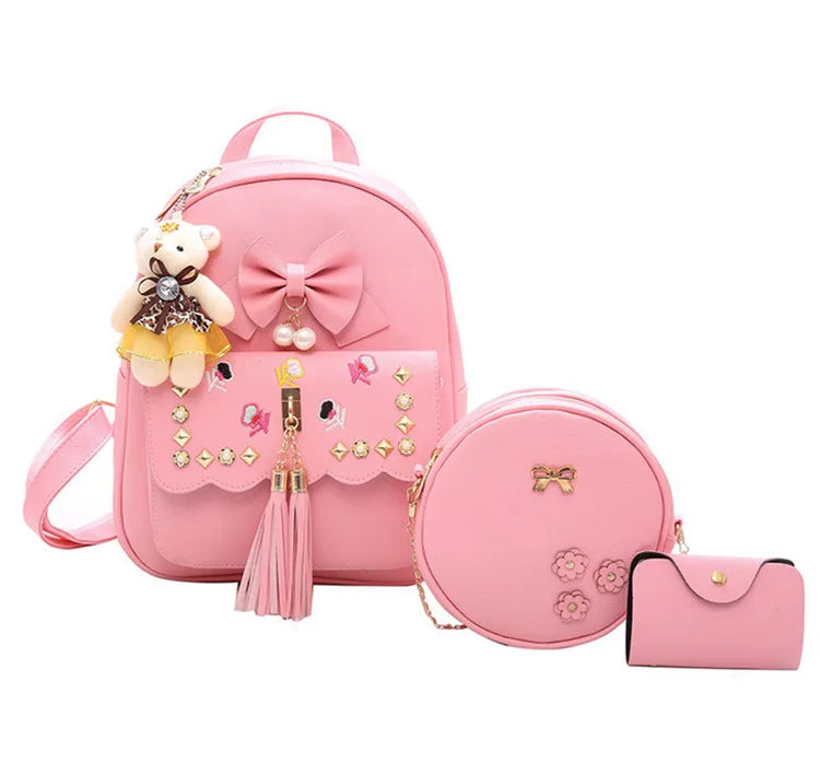 Waterproof Kids Backpack Bow Fringed Backpack