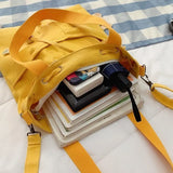 Preppy Shoulder Bags Women Students School Large Capacity Cross Body Canvas Bag