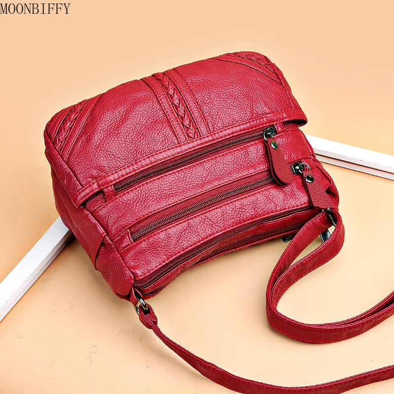 Multi-layer Crossbody Bags Small Bag Red Handbag Wallet