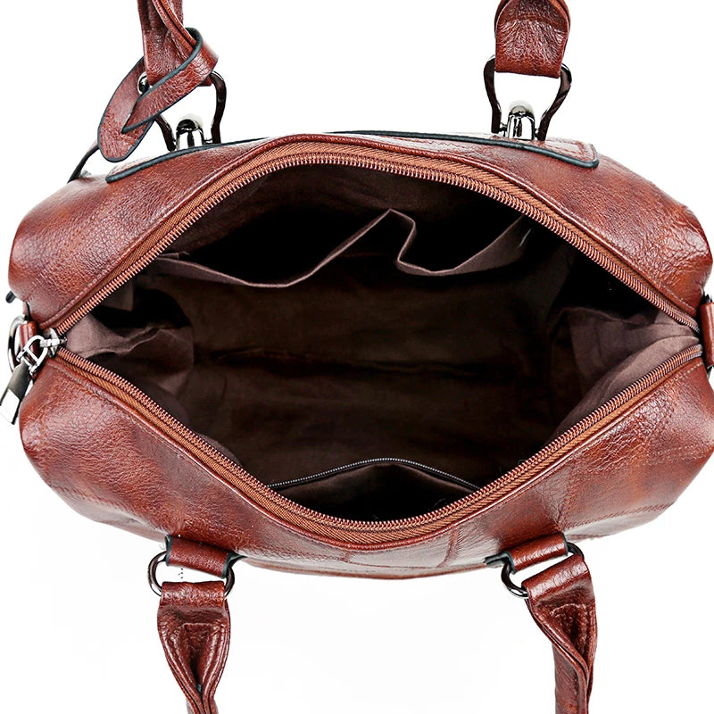 Casual Large Capacity Women Tote Bag Pu Leather Ladies Handbag