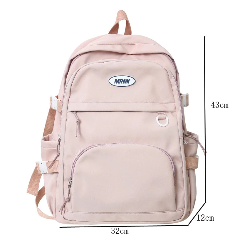 Multi-Pocket Nylon Woman Backpack Casual Student Rucksack High Capacity