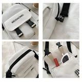 Canvas Crossbody Bag Moisture-proof Lightweight Adjustable Large Capacity