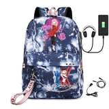 Zero Two Canvas Backpack USB Rechargeable Student Bag