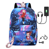 Zero Two Canvas Backpack USB Rechargeable Student Bag