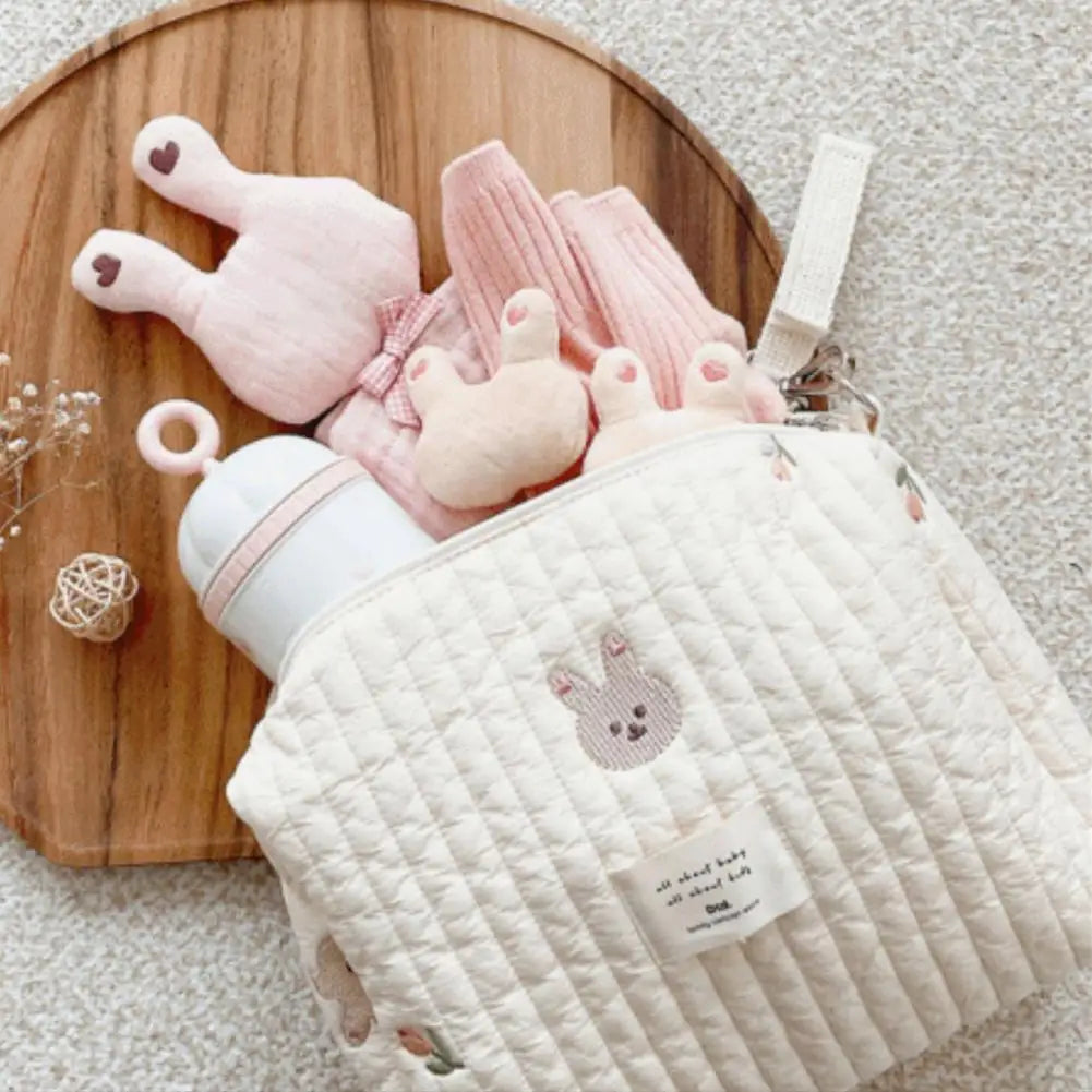 Rabbit Embroidery Stroller Handbag Diaper Bag