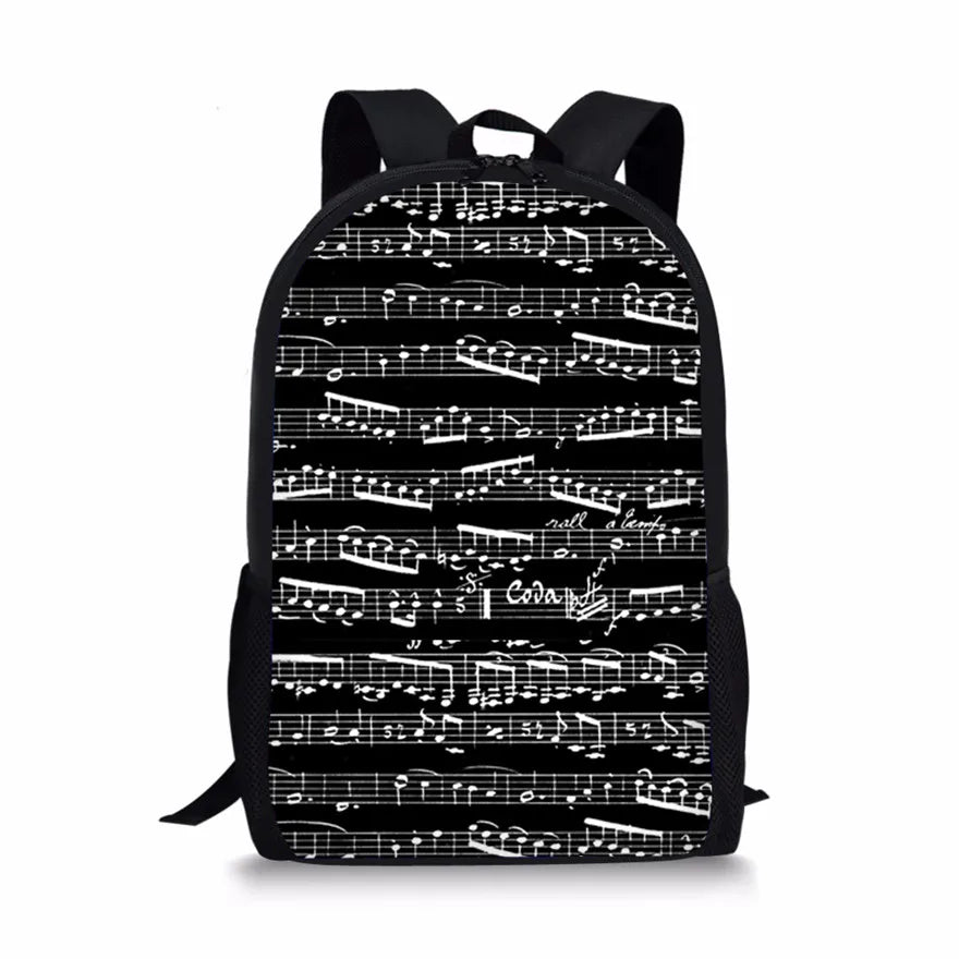Musical Instruments Printing School Backpack for Kids