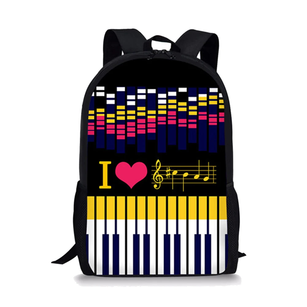 Musical Instruments Printing School Backpack for Kids