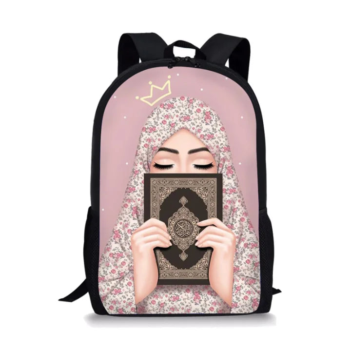 Muslim Islamic Girl Eyes Arabic Hijab Student Backpack
